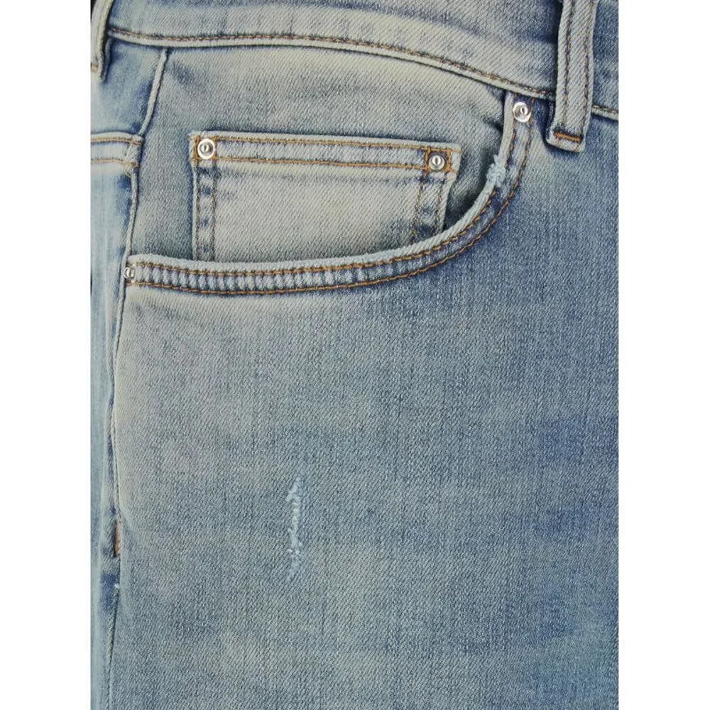 Amiri Men Light Blue Jeans With Ripped Details And Faded Design In Denim For Men